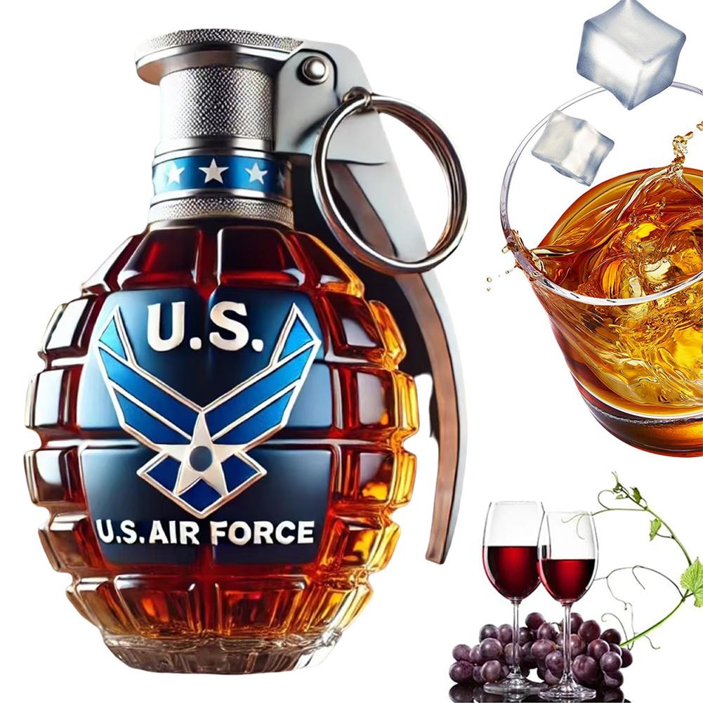 Vojenská Ruční Láhev na Whisky Gravírovaná Tvar Ruky Socha Whisky Dekorace Domů Pro Bar Koktejlový Win M8L4