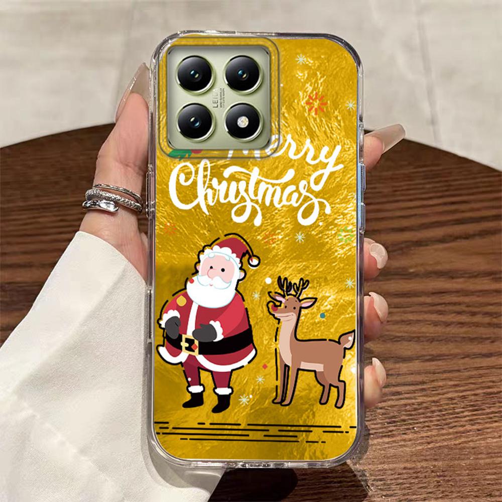 

For Xiaomi 14T 13T Pro 11 Lite 5G Poco X7 X3 X5 M6 M2 Pro X6 M5S C61 C65 Cute Christmas Girl Reindeer Phone Case Coque TPU Cover Xiaomi 14T