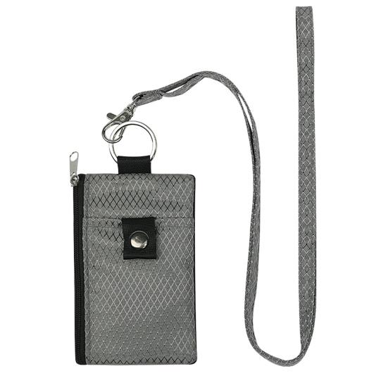 Neck Hanging Card Holder with Lanyard Student ID Sleeve Transparent Window Waterproof Zipper Closure Lightweight Change Coin Purse RFID Blocking