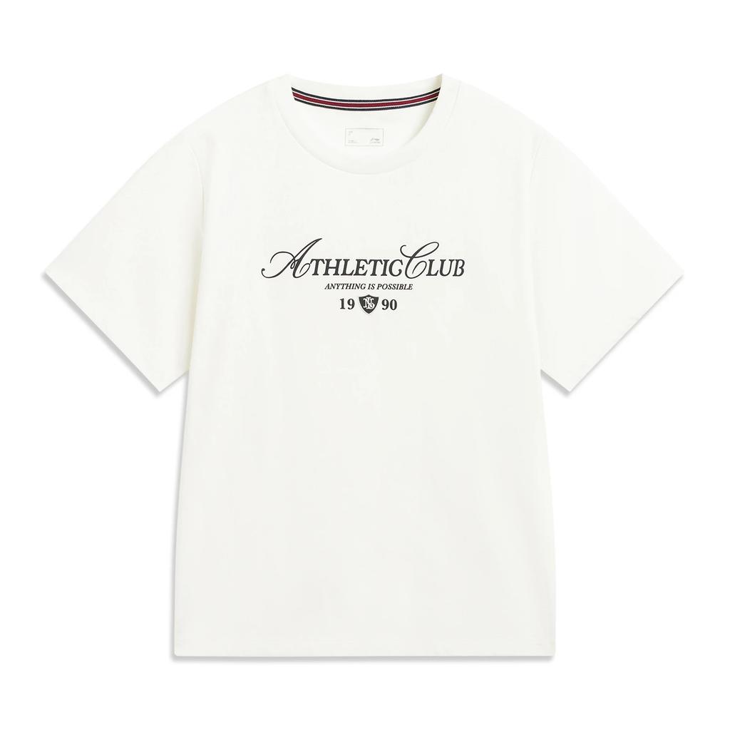 Li Ning Sports Trend Series Round Neck Pullover Casual Letter Short Sleeve Regular T-Shirt Women Tops AHSW312-5