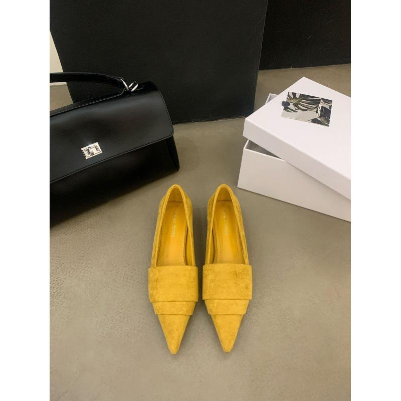 2025 Autumn New Low-heeled French Retro Pointed Single Shoes Women's Shoes Commuter Work Shoes