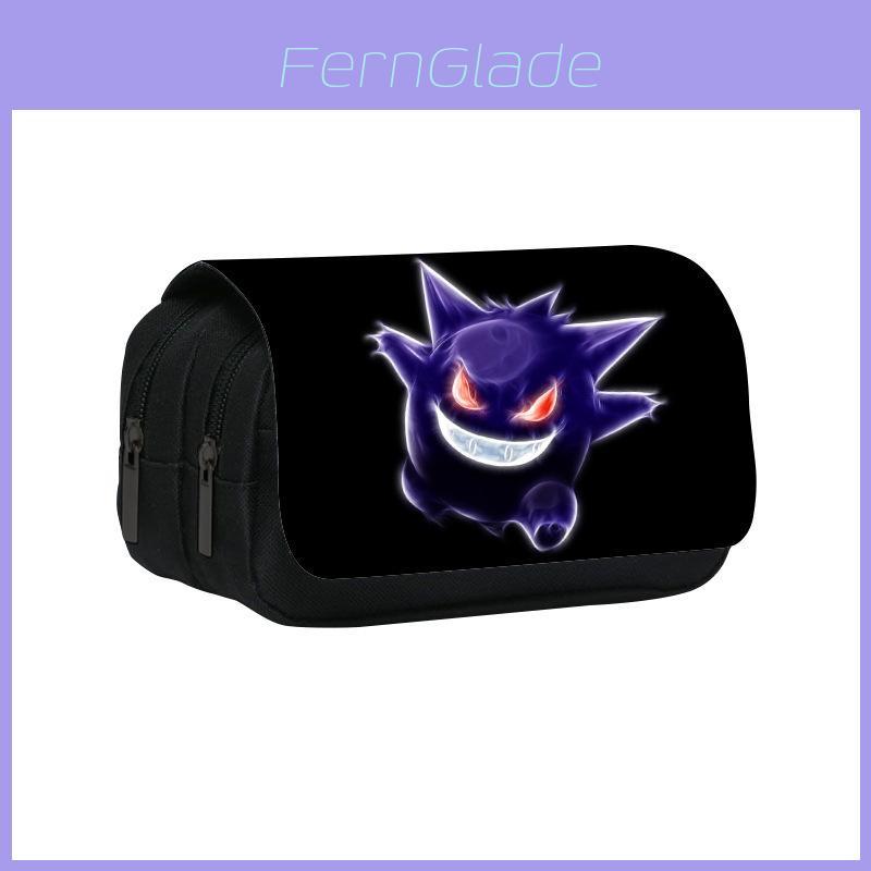 Custodia a Flip a Doppio Strato con Fantasia Pokemon, Organizer per Cancelleria, Astuccio per Studenti e Bambini