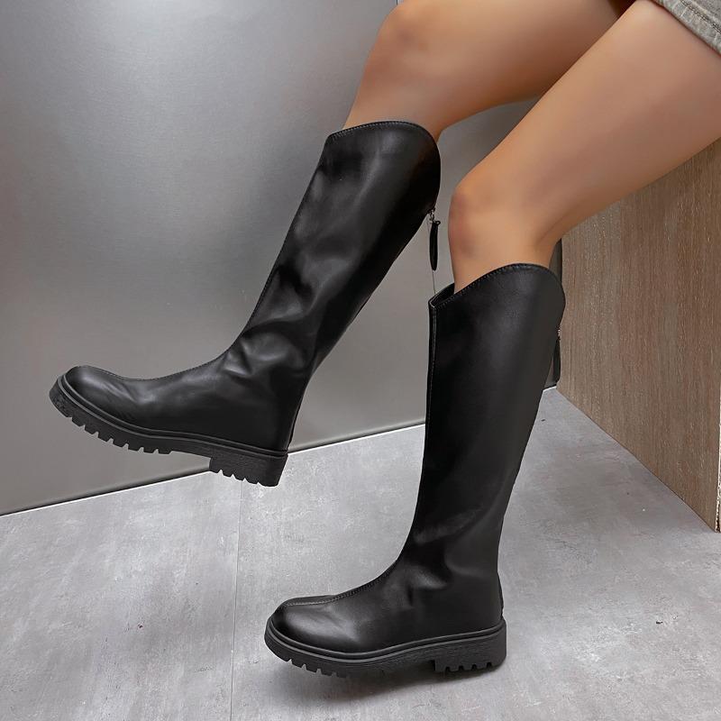 Autumn New Large-size French Retro Niche Fashion Temperament Versatile Comfortable Soft-soled Thick-heeled Long Boots