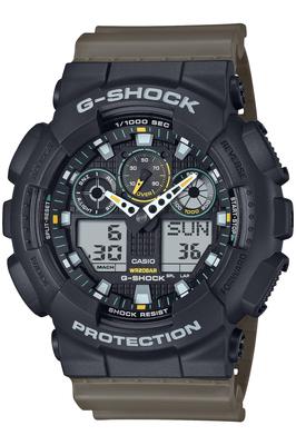 Casio Zweifarbig Utility Colors Serie Olivgrün G-Shock GA-100TU-1A3JF Herrenuhr,