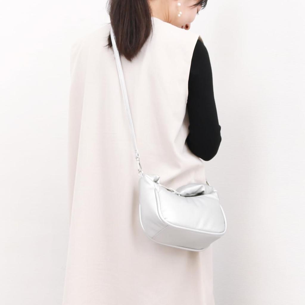 Metal Accent Puffy Mini Shoulder Bag SV [Cache Cache] 10-00-00230 Women's
