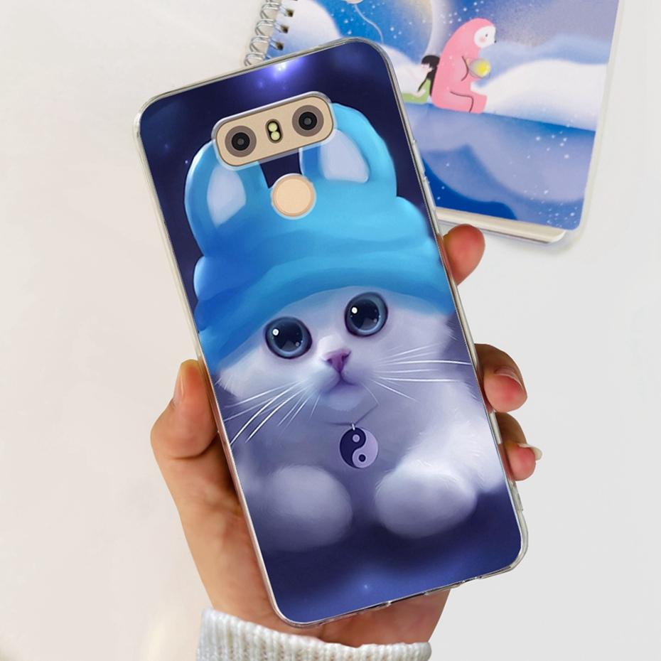 Case For LG Q6 Plus H870 H871 G600L G600K G600S Cute Flower Cat Pattern Soft Silicone TPU Phone Cases For LG G6 G 6 G6plus