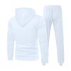 Men's Winter Solid Color Long-Sleeved Hooded Drawstring Sweatshirt And Sweatpants Suit