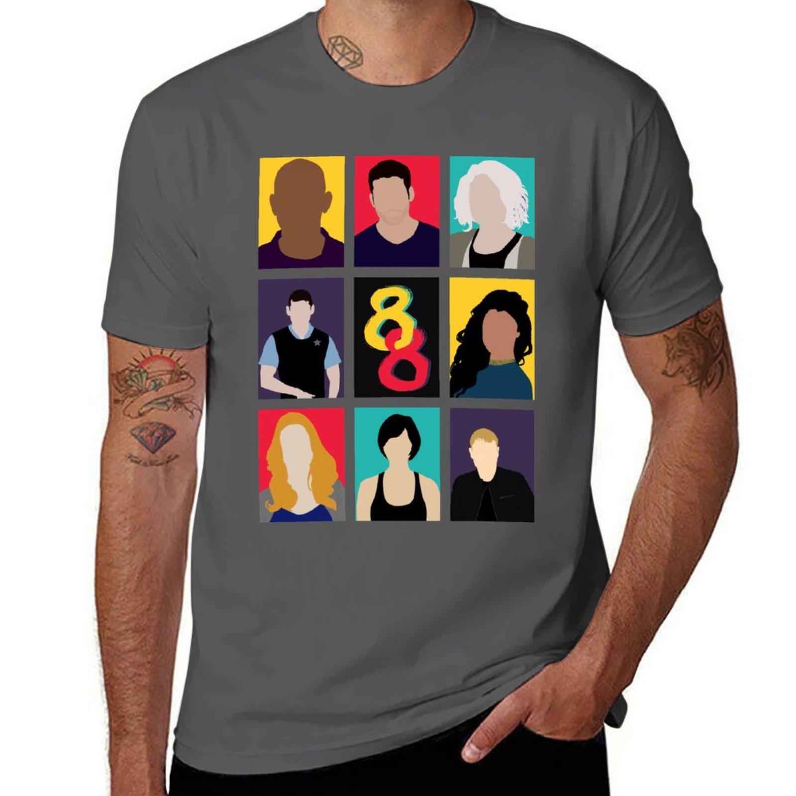 

Colors high man t shirts t Sense8 cotton graphic T-Shirt shirt quality 4XL