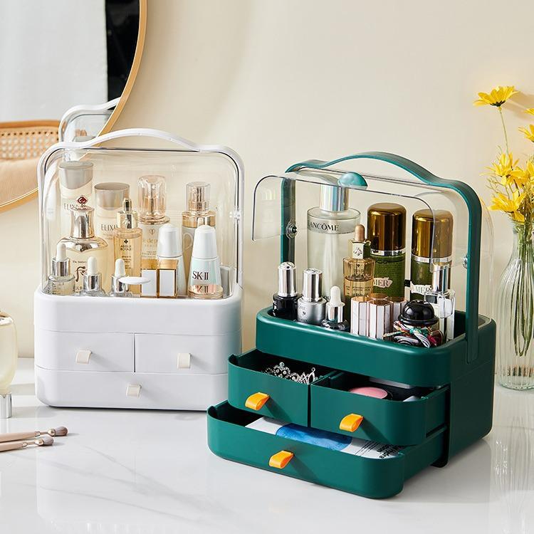 Influencer Cosmetics Organizer: Dustproof, Large Capacity Desktop Storage for Lipstick and Skincare
