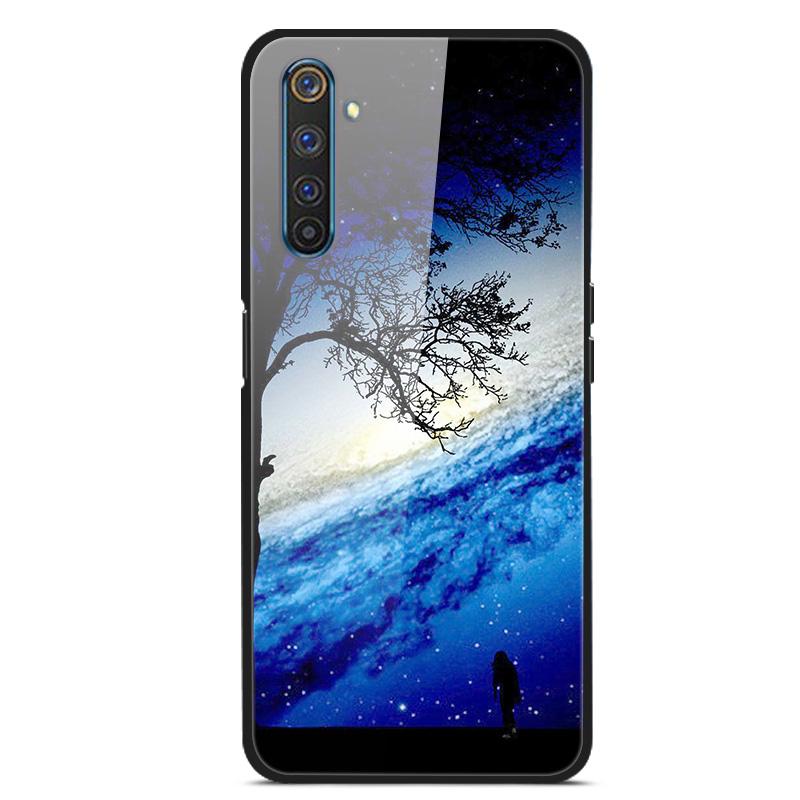 Para OPPO Realme 6 pro Fundas Vidrio Templado Cubierta Trasera del Teléfono para Realme 6pro Fundas con Parachoques de Silicona coque en Realme6 6S 6 s 6i