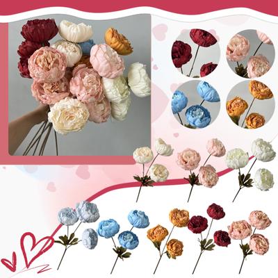 3 Heads Peony Cored Peony Artificial Flower Fake Rose Wedding Living Room Decoration