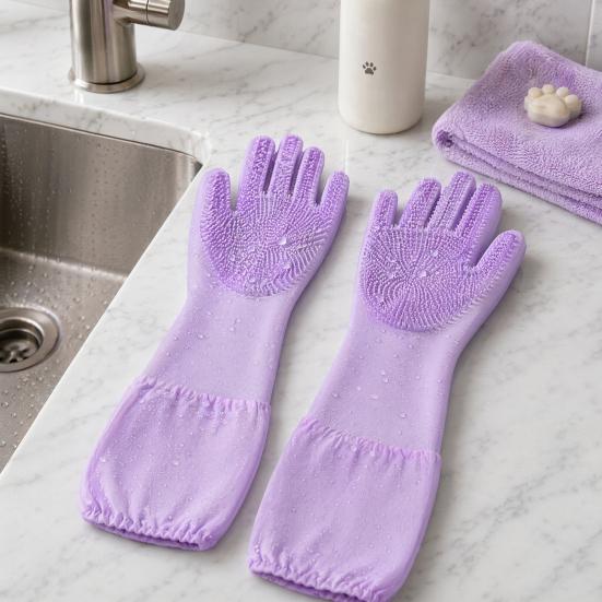 Pet Bathing Gloves, Silicone Hair Removal and Massage Gloves, High-Density Teeth Cleaning Gloves, Pet Grooming Gloves for Cats and Dogs