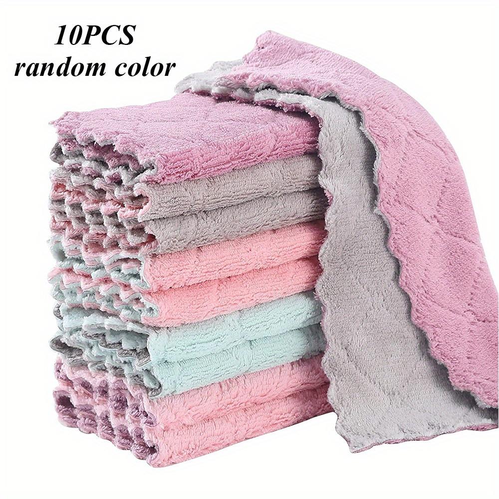 10pcs double-sided dual-color cleaning cloths, dishcloths, household cleaning cloths, cleaning cloths 10pcs
