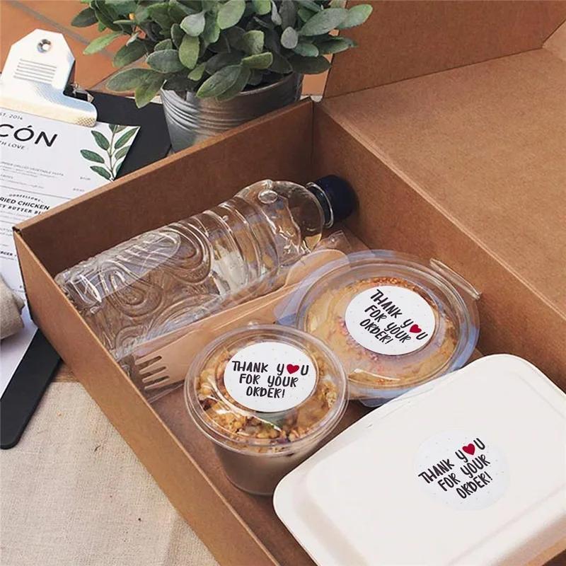 500 buc/rolă rotunde albe vă mulțumesc autocolante sigiliu plic autocolant ambalaj cadou autocolant