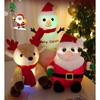 Snowman Glowing Elk Santa Claus Plush Toy Cartoon Stuffed Doll Decoration Gift