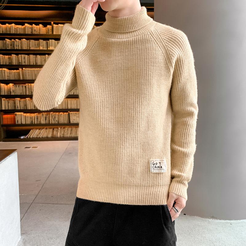 Men's Turtleneck Sweater Fall/Winter Underwear Trendy Fashion Warm Sweater Thicken Knit Sweater