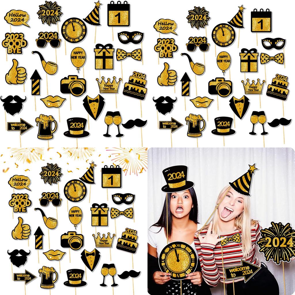 2024 New Year Party Funny Photo Props Wholesale Decorative Photography Accessories
