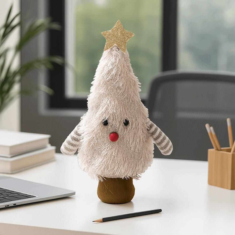 Handmade Christmas Tree Decoration Cartoon Decorative Xmas Desktop Ornament Soft Creative Christmas Tree Figurine Ornament