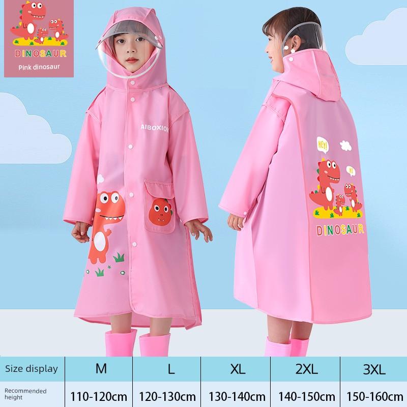 Children's Raincoat with Large Brim for Boys and Girls, with Backpack Space, Kids' Raincoat for Outdoor Hiking, Student School Poncho