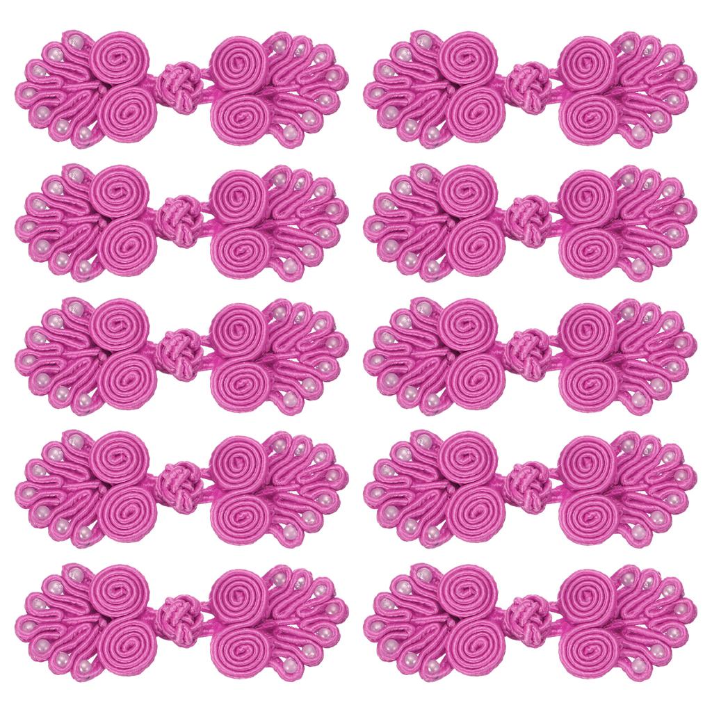 6/10pcs Chinese Knots Frog Buttons Closure Sewing Buttons Fasteners with Beads for DIY Sewing Coats Cloak Bridal Costume Outfit