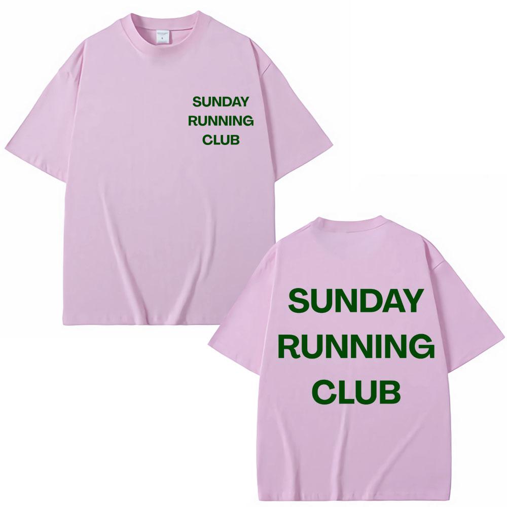 Sunday Running Club Graphic T-Shirt Men Women Sporty Jogging T Shirts Oversized Breathable Cotton Casual T Shirt Streetwear