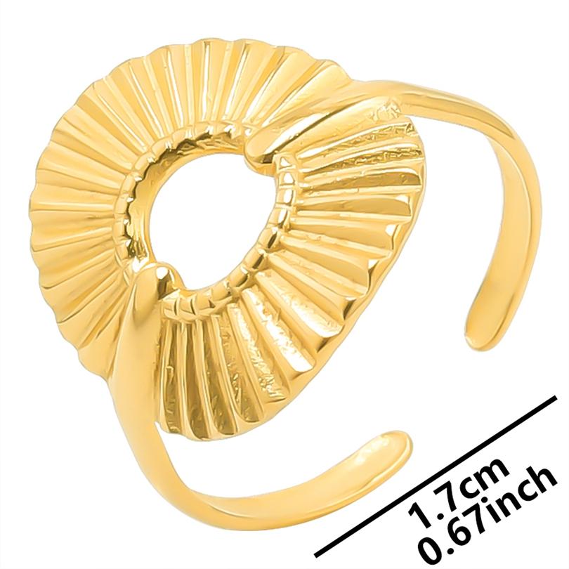 1/5Ppcs/Lot Real Gold Plated Stainless Steel Rings For Women Men Accessories Open Adjsutable Chunky Butterfly Heart Ring Anillos