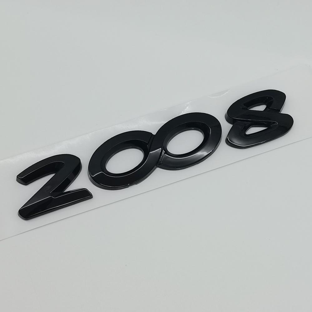 Autocollants de Voiture ABS 3D Lettres Logo Noir Chrome 2008 3008 4008 5008 Emblème Badge Pour Peugeot Autocollant Décalcomanie Coffre Arrière Accessoires