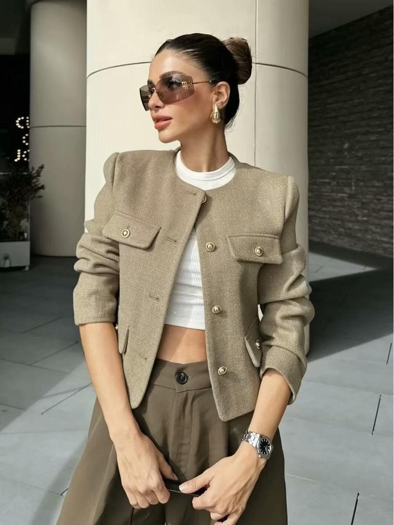 Women's European & American Fashion Casual Single-Breasted Jacket Coat, Autumn/Winter 2025, Style B88646