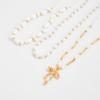 4Pcs/set Bohemia Fishtail Bow Pendant Necklace Women Y2K Exquisite Pearl Handmade Beaded Chokers Neck Chain New Jewelry