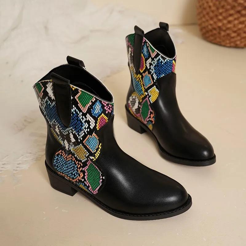 Módní dámské boty 2024 Podzim Zima Nové Módní Dámské Šněrovací Boty s Potiskem Platforma Chelsea Boty Dámské Sexy Totem Pohodlné Boty