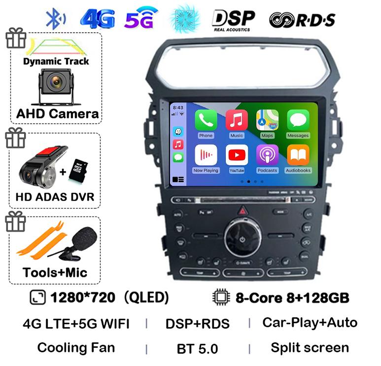 Android 14 Carplay Car Radio For Ford Explorer Smart 2011 2012 2013 2014 2015 2016 2017 2018 2019 Multimedia Player GPS Stereo