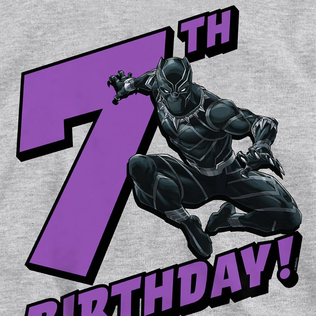 Black Panther Childrens/Kids Heather Pull Over 7th Birthday Hoodie
