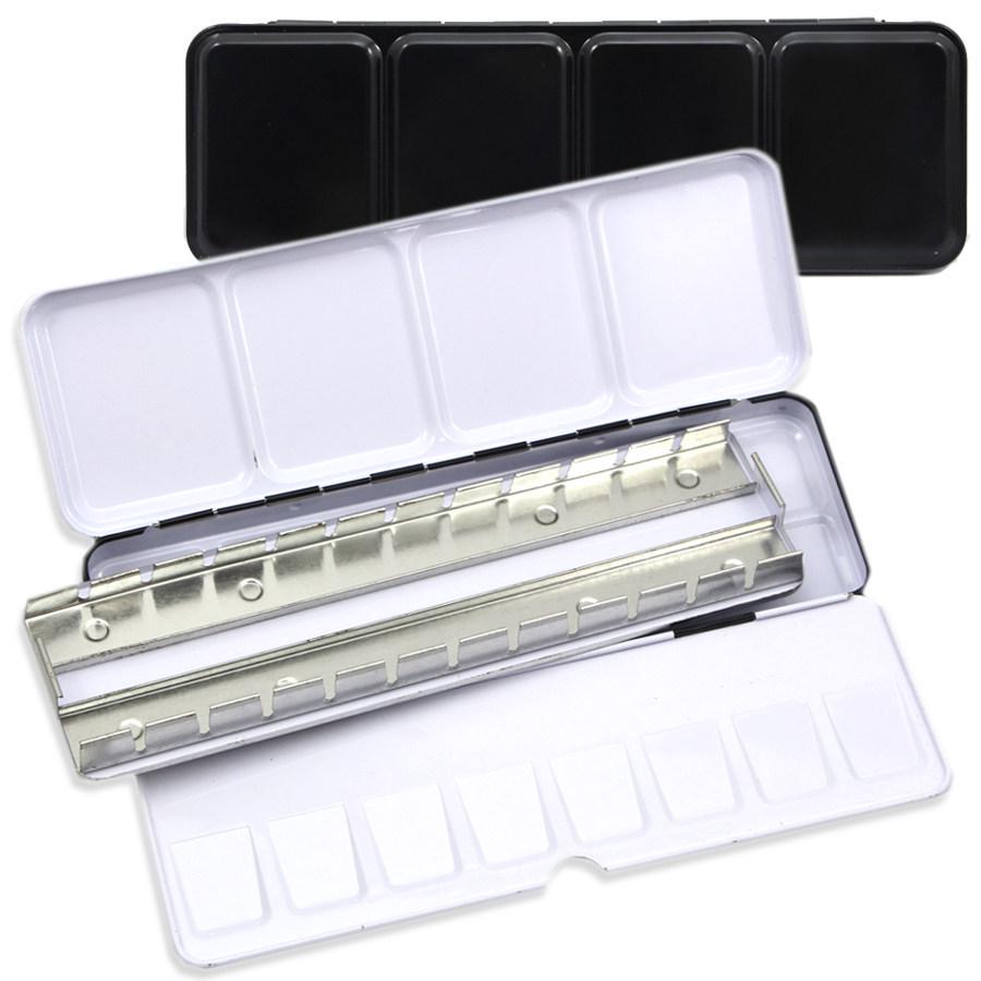 Solide Aquarellfarbe Eisenbox - Dreifache Emaille-Aufbewahrung für 12/24/48 Farben