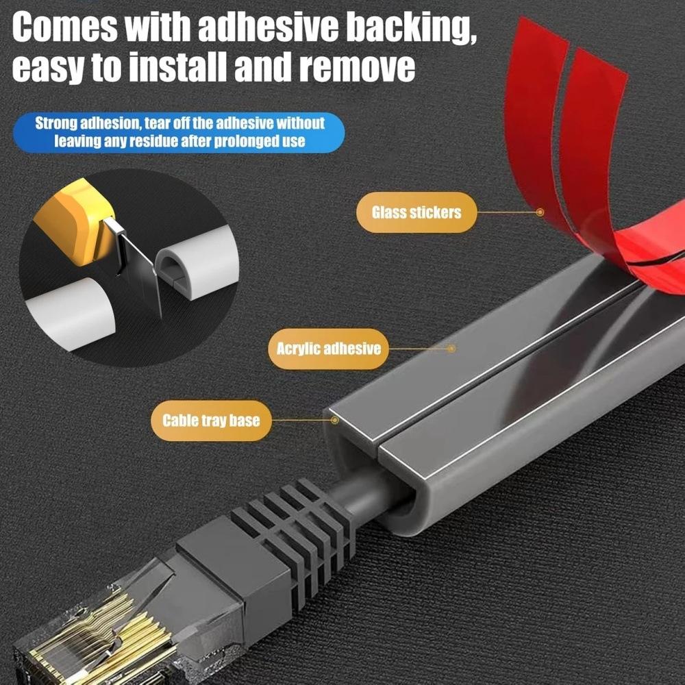 1PC 3M Canaleta para Cable de Suelo Auto-adhesiva Anti-extrusión Curva Protector de Cableado de Extensión de Alimentación Organizador de Cables para Hogar y Exterior