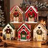Paper Party Favor Bags Christmas Wonderland Cottage Gift Box, House Shaped Treat Boxes, Holiday Festive Snack Storage Boxes Holder with Handle