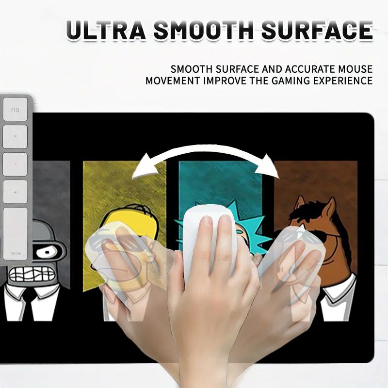 1Pc Retro Cartoon Characters Gaming Mouse Pad Keyboard Desk Mat Non-slip Rubber Lock Edge Waterproof Computer Mousepad for Office Home Decor Y11