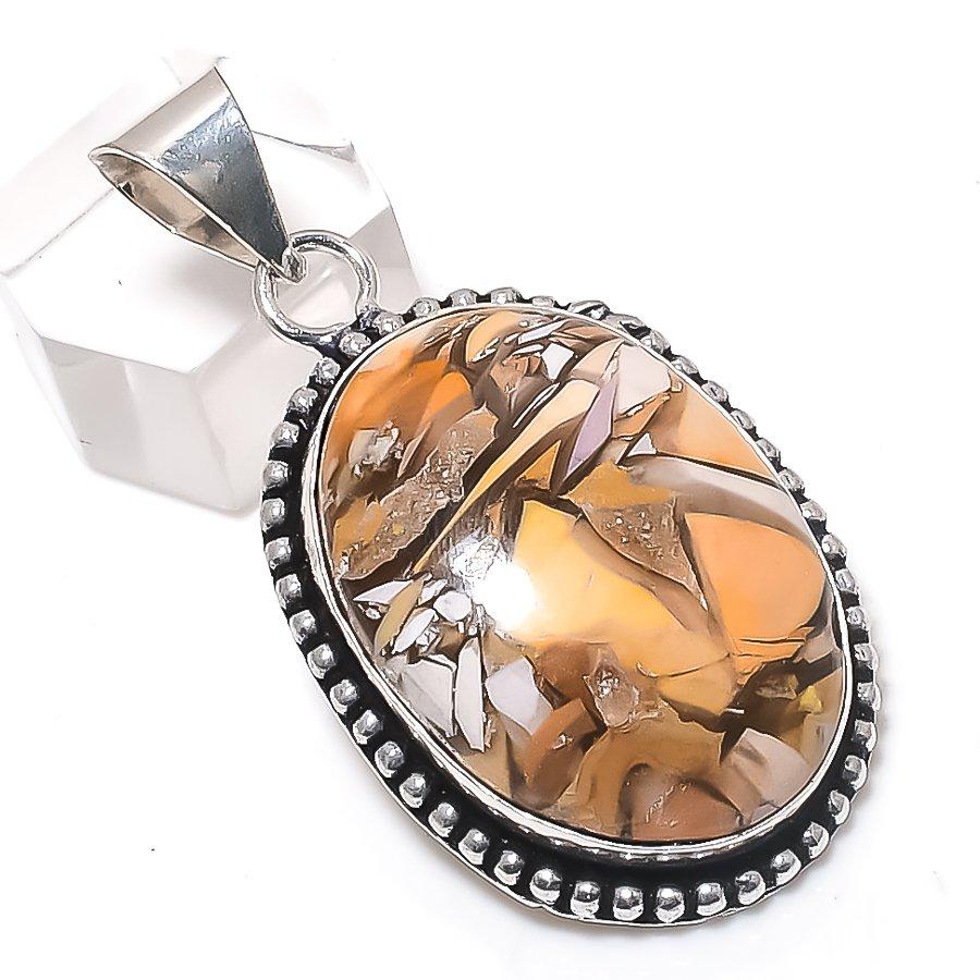 

Brecciated Mookaite Gemstone 925 Sterling Silver Jewelry Pendant 2.05
