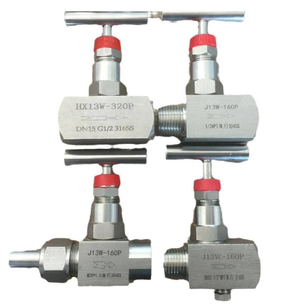 1/2 NPT 304 Stainless Steel Globe Valve, Internal/External Thread, Needle Valve with Bleed