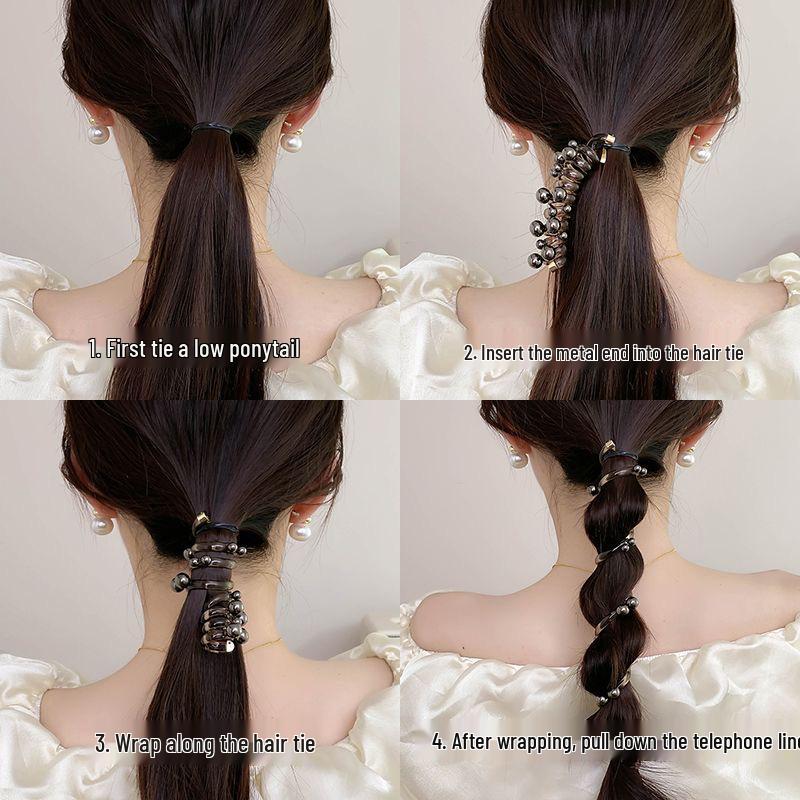 Pearl Ponytail Hair Tie: Japanese & Korean Style Braiding and Bubble Accessories