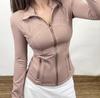 Women Stand Collar Yoga Jacket Nylon Slim Fit Long Sleeve Pilates Training Coat For Spring Summer Autumn