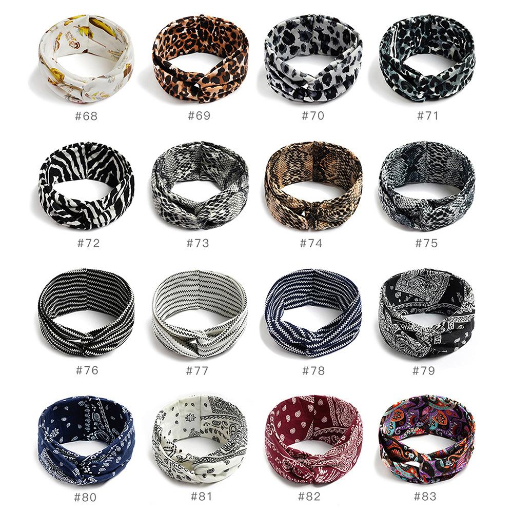 Bohemian Cross Knotted Headband Gypsy Yoga Sports Headband Wide Female Stretch Headband