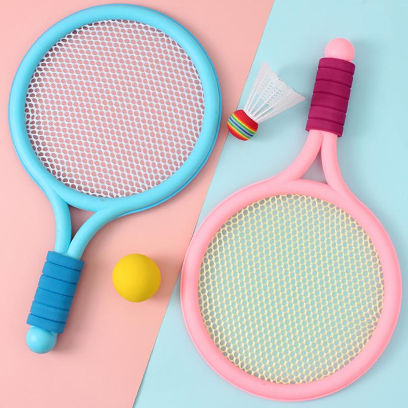 1 Setlightweight Children Tennis Badminton Tennis Racquets Kids Badminton Rackets Kit Parent Child Interactive Toys For Children