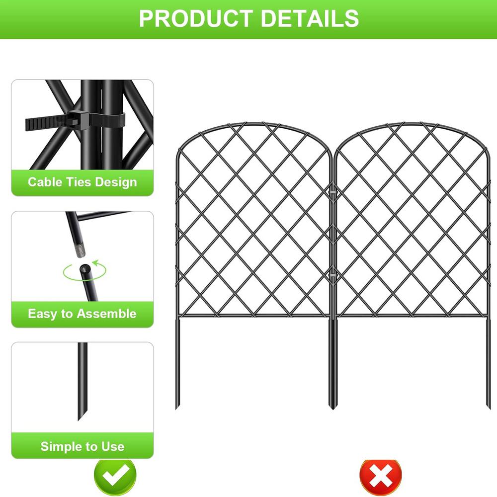 Garden Fence Metal Garden Fence 10X Heavy-Duty Wire Mesh Gate For Privacy Trellis Flower Bed Self-Standing Anti-Climb Pet