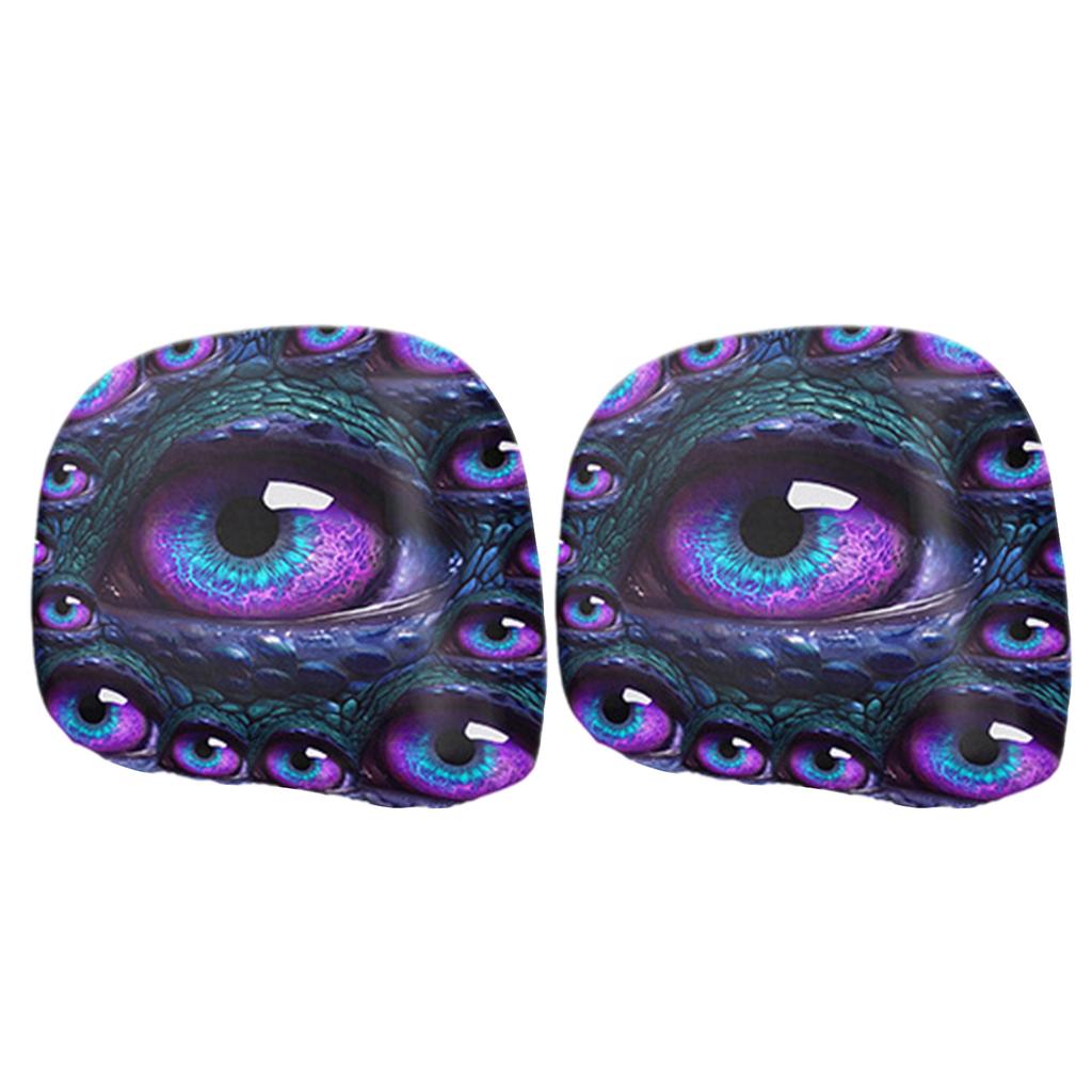 Halloween Car Headrest Cover with Scary Pattern - Printed Headrest Protector for Car Interior Decor