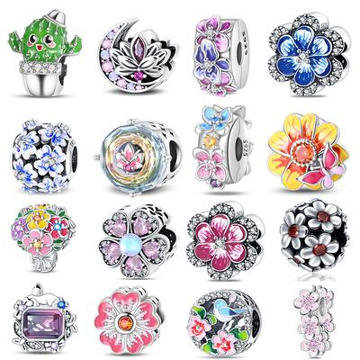 Charms Copper Romantic Flower Theme Collection Beaded 3Mm Genuine Bracelets Necklaces Women Luxurious DoItYourself Elegant Jewellery Gifts