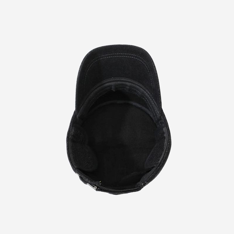 Mens Winter Warm Wool Blend Flat Top Cap with Ear Flaps Outdoor Cold Weather Hat