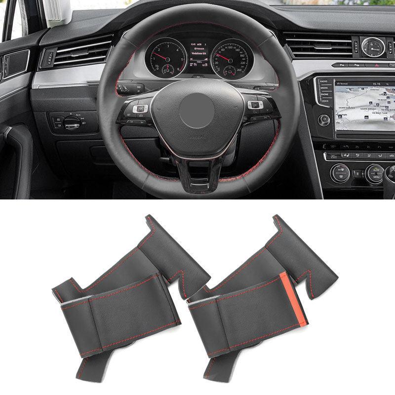 Car Accessories Microfiber Leather Steering Wheel Cover Trim For VW Golf 7 MK7 Passat B8 New Polo Tiguan Sharan Jetta