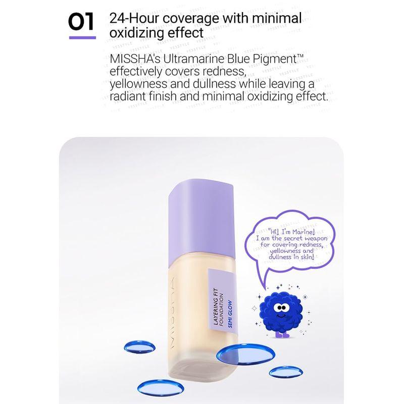 MISSHA - Layering Fit Foundation Semi Glow - 4 Colors