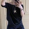 Dámske tričká Jednofarebné Jednoduché Letné Ležérne Krátky rukáv Univerzálne Mladé dievčatá Streetwear Y2k Top Estetické oblečenie Ins