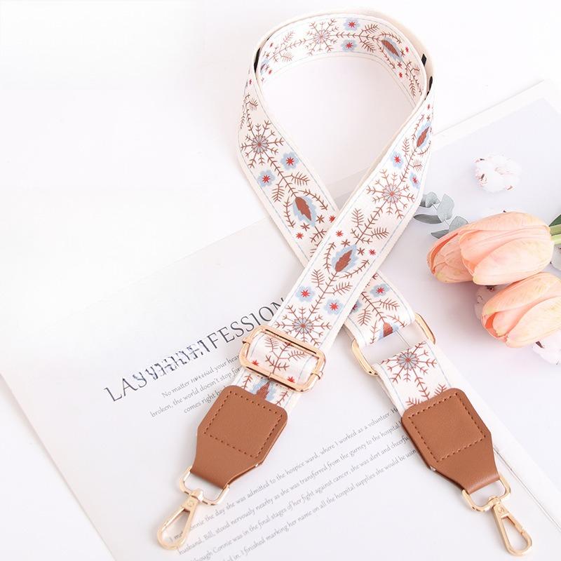 

New Ethnic Style Crossbody Shoulder Strap Casual Transformation Replacement Strap Adjustable Shoulder Bag Parts Accessories Light gold buckle
